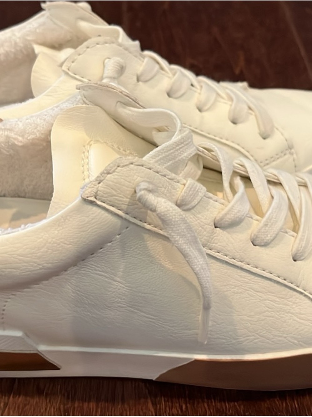 Classic All-White Leatherette Lace-Up Sneakers for Women